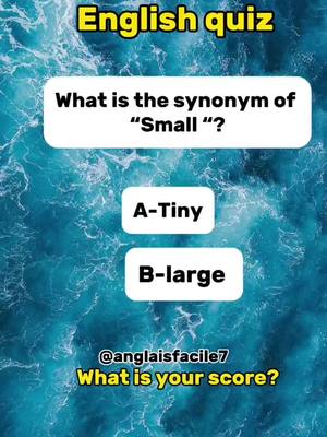 A post by @anglaisfacile7 on TikTok caption: English quiz synonym #english #learn #synonym 