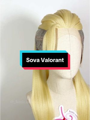 A post by @_hanie.c on TikTok caption: Sova from Valorant This hair kinda reminds me of Gd’s hair in fantastic baby #wigstyling #cosplaywig #Valorant 