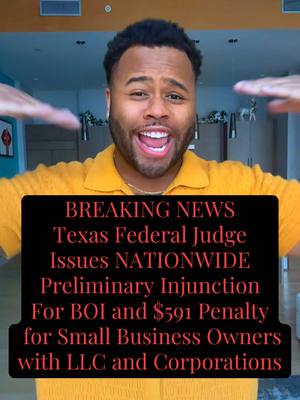 A post by @dukelovestaxes on TikTok caption: BREAKING: NATIONWIDE Pause on BOI filing and $591 penatly #taxtok #taxnews #dukelovestaxes 