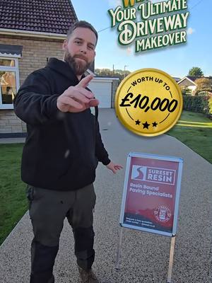 A post by @green_genie_landscapes on TikTok caption: 🚨 BIG NEWS 🚨
 
 We’re teaming up with SureSet to make your driveway dreams come true! ✨
 You could WIN a brand-new resin bound driveway worth up to £10,000, designed and installed by SureSet with a little magic from the Green Genie team. 🧞‍♂️
 
 Whether it’s for yourself, a family member, or a deserving friend, this is your chance to transform an old, tired driveway into something truly spectacular.
 
 🎄 How to Enter:
 1 - Snap some photos of the current driveway
 2 - Tell us why you or your nominee deserves a makeover (in 200 words or less)
 3 - Visit sureset.co.uk/win to submit your entry 
 
 Hurry, entries close 5th Jan! 🎅 Let’s grant some Christmas wishes! 🎁
 
 Share this video and tag someone who you think needs a new driveway!
 
 #GreenGenieLandscapes #SureSet #DrivewayMakeover #WinYourDreamDriveway #ChristmasCompetition