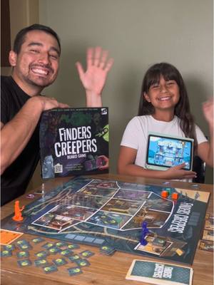 A post by @nickandsienna on TikTok caption: Even though the Spooky season has passed, there are still monsters on the loose to catch!  @Finders Creepers is the perfect year-round game to have some fun with the family. Blending traditional board game elements with cutting-edge AR Technology, Finders Creepers is sure to have you and your loved ones ready for some Monster Hunting adventures.  #finderscreeperspartner