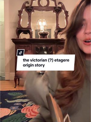 A post by @sophiemariegraf on TikTok caption: is it an original victorian etagere? is it a reproduction?! who are these people?!? this is the start of my new obsession. #thrifted #victorianetagere #antique 