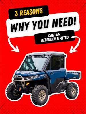 A post by @byronoutdoorsuperstore on TikTok caption: 3 reasons why you need… #canamdefenderlimited #utv