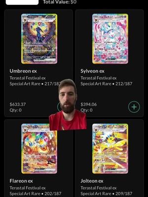 A post by @impulsepokemontrainer on TikTok caption: PRICES FOR TERASTAL FESTIVAL HAVE DROPPED! #terastralfestivalex #pokemonpacks #pokemonprices #pokemoncollection #terastalfestival #pokemonpacks