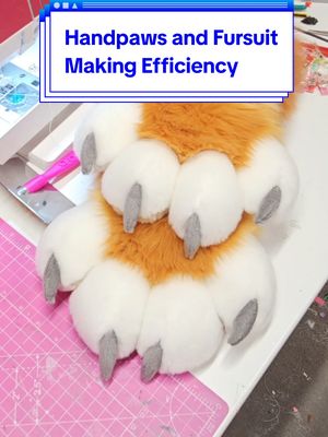 A post by @chaoticreations on TikTok caption: Handpaws and Fursuit Making Efficiency Reposting this because the last one got out to the wrong set of people :(  #furry #fursuitmaker #fursuit #fursuittimelapse #fursuitmaking 