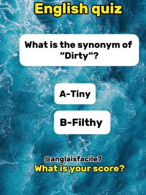 A post by @anglaisfacile7 on TikTok caption: English quiz the synonyms #english  #learn #synonyms 