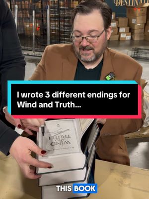 A post by @authorbrandonsanderson on TikTok caption: I wrote three endings to Wind and Truth…  #WindandTruth #BrandonSanderson  #authorsoftiktok 