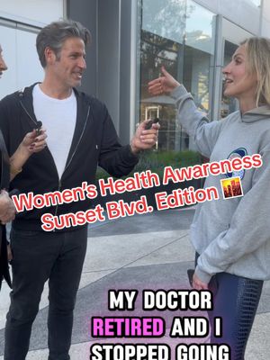 A post by @themarybonnet on TikTok caption: Dr. Ido and I took it to the steets to raise awareness for womens health. It was so awesome to connect with differwnt women of all ages to see what topic they thoight needs mkre awareness.  #womenshealth #aagl #foundation #drido #sellingsunset 