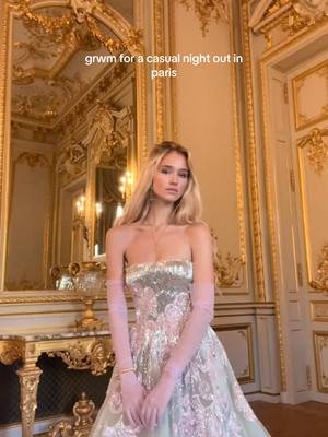 A post by @lara_cosima on TikTok caption: Just another night out in paris. Merci for dressing me in your haute couture @Georges Hobeika @Julien VASSEL #fashiontiktok #styleinspo #gown #ootdstyle #hautecouture 