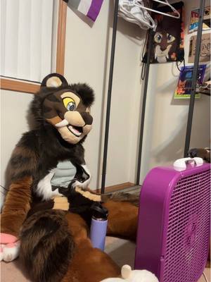 A post by @miles_saber on TikTok caption: Every time my hubby check on me after filming a bunch of content 🥰✨ Monkey suit is made by my husband! Miles was made by Multicolorbark! #furry #furryfandom #furrytiktok #multicolorbark #saberfursuit #monkeyfursuit 