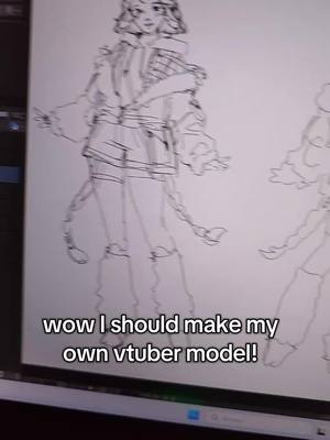 A post by @byoonei on TikTok caption: I love making vtubers models I do I really do i love vtuber models in fact #vtuber #live2d #fyp #rigging 