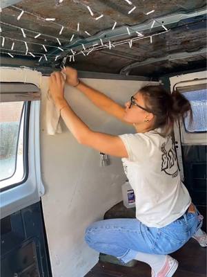 A post by @thebutterbeing on TikTok caption: the little things 🧼✨🚐 #dodgeramvan #vanbuild 