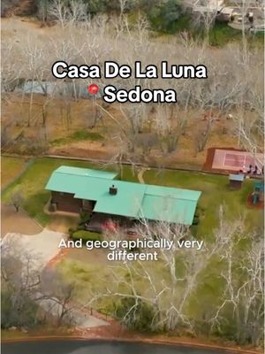 A post by @thedestinationchannel on TikTok caption: Not your typical Sedona getaway—Casa De La Luna is where red rocks meet creekside retreats. Catch the full tour on #staycation streaming on Roku TV and Pluto TV. 