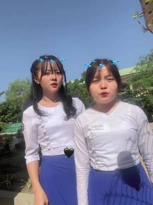 A post by @nangkmo24 on TikTok caption: #nyrddc  #ကချင်မနဲ့ @Nyam🌻  စာမေးပွဲမဖြေခင်ယွ🤣🫶🏻