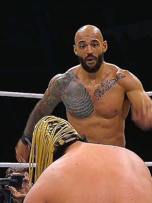 A post by @thehistoryofwrestling on TikTok caption: Ricochet vs Komander  #AEW #Ricochet #Komander  #AEWDynamite #Highlights  #Dynamite #LuchaLibre #Wrestling 