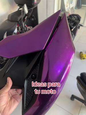 A post by @ridelft on TikTok caption: Ideas pars tu moto wrap vinil metalico morado#wrap #vinl 