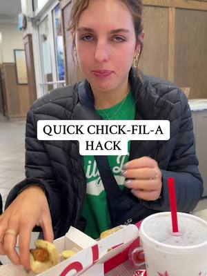 A post by @tonimarieholt on TikTok caption: Only have a few minutes for breakfast? No problem, heres a hack to save you some time! #chickfila #hack @abbie g💘💘💘 