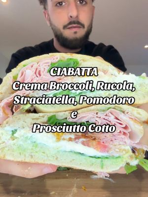 A post by @cumpariluca on TikTok caption: CIABATTA | Crema Broccoli e Burrata, Rucola, Straciatella, Pomodoro e Prosciutto Cotto 🥪🇮🇹 #sandwich #sport #ciabatta #dieta #fyp #viral_video #karate #FoodTok #italiano #anthem #party #loveyou #musculation #learn #date #toi #oil #italy #festa #foot #it #FoodTok #footballtiktok #france #rapide #facile #regime #apprendre #asmr #sweat #hat #ham #mozzarella #cheese #france🇫🇷 #italie #italia #italianfood #amour #calabria #reels #diner #maison #pov #pourtoii #iphone #force #lover #yum #lucas #regime #passion 