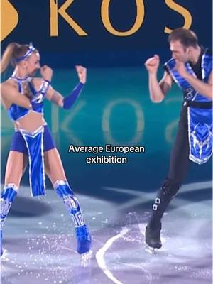 A post by @rareonice on TikTok caption: average european exhibition by Anastasiia Metelkina and Luka Berulava for Georgia 🫡 #figureskating #fyp #IceSkating 