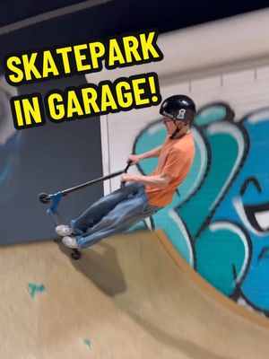 A post by @max_bijak on TikTok caption: Dieser Skatepark ist in einer Garage! #skatepark #stuntscooter #tricks #fyp 