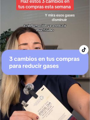 A post by @dranamontes on TikTok caption: Estos simples cambios van a disminuir la cantidad de carbohidratos fermentables y ayudarte a reducir la inflamación y gases 💨 Envíale este video a ese amigo que se pasa quejando de que parece embarazada/o y me cuentan que tal😉 #inflamacion #intestino #tips #saludable #fodmap #hack 