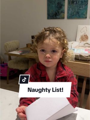 A post by @jaymichaelporter on TikTok caption: Well, that backfired. Naughty List it is! 