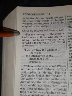 A post by @russellmast on TikTok caption: 1 Corinthians 1:18-19 - The gospel of Jesus Christ is meant to be accepted with humility and it is meant to be accepted by those who don't care about being mocked by the world for believing in a gospel that seems unrealistic, narrow-minded, or contrary to reality. Paul is encouraging the Corinthians that although those outside the church may find the gospel foolish (such as Philosophers in Athens), we are not to be discouraged because it is God's way of exalting the humble and humbling those who are prideful and wise in their own eyes.  #christiantiktok #jesusisking #jesus #christian 