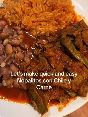 A post by @erica3113 on TikTok caption: Sinple and easy Nopalitos con Chile y Carne 🌵🍽 What should I do next ?  #foodietiktok #food #nopales #mexicanfood #fypシ #foryou 