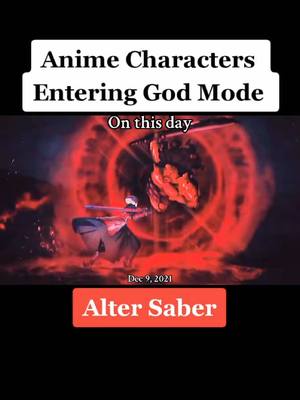 A post by @okezokun on TikTok caption: #onthisday #anime #fate #series #fateseries #saber #alt #fyp #animefyp #likeaboss #godmode #epic #edit #animemoments #badassmoment 