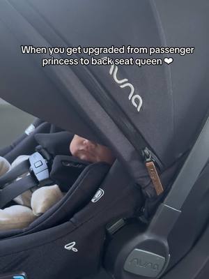 A post by @siraedwards on TikTok caption: Okay, serious question.  How long do we stay back here?  #firstcarride #babytiktok #goinghomefromthehospital #infantcarseat #passengerprincess #nuna #nunacarseat #piparx #carseat #laboranddelivery #babytok #firsttimemom 