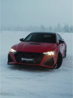 A post by @abt.sportsline on TikTok caption: It's Quattro Season! The ABT RS7 Legacy Edition in Tango Red unleashes its up to 1000 HP on the finnish ice surfaces ❄ @Continental  #ABT #ABTsportsline #Legacy #LegacyEdition #Audi #RS7 #tangored #quattro #drift #Finland #Rovaniemi #continental #continentaltuning #continentalreifen