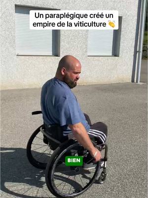 A post by @hugocolasse59 on TikTok caption: Un paraplégique cree un empire de la viticulture 👏 #paraplegique #viticulture #agriculture #entrepreneur 