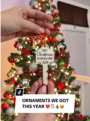 A post by @beautywithflavia on TikTok caption: All of the ornaments we got for Christmas this year for our first Christmas at our first house!!! They’re all sooo cute 🥹🎁🎄🎅🏻 All of them are linked in my LTK!! Literally an amazing gift to give to your loved ones!!😍😍  #christmas #christmastree #christmasornaments #christmasornament #personalizedornaments