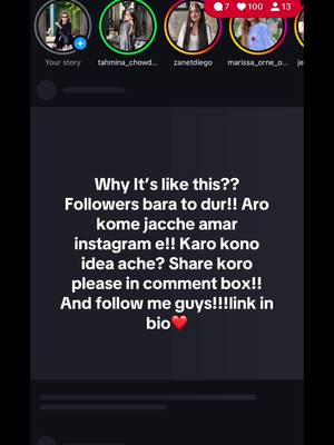 A post by @bristyfarhanaofficial on TikTok caption: Guys follow me on Instagram!! Link in my bio( Bristyfarhanaofficial) May be almost 2 years active cilam na ejonno kome jacce.But guys give me idea and support.