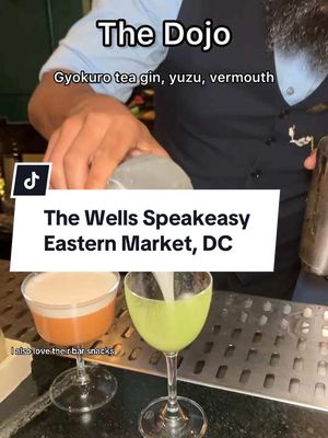 A post by @blackgirlsexploredc on TikTok caption: The Wells is a lovely jin-forward bar in Eastern Market. Everything we had was so good!  #dcfoodie #dmvfoodie #dcblackmillennialguide #easternmarket #easternmarketdc #capitolhill Speakeasy in DC Best restaurants in Eastern Market, DC