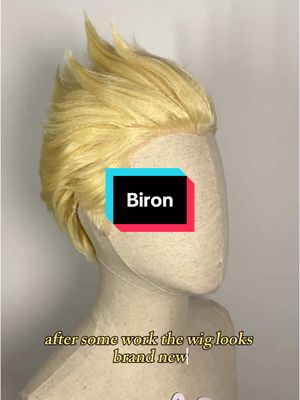 A post by @_hanie.c on TikTok caption: Cleaning and restyling a lace front wig! Find the full tutorial from @Annie Hardt  #biron #honorofkings #wigstyling #cosplaywig 