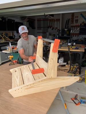 A post by @designs.by.donnie on TikTok caption: Lets make BUDGET friendly ADIRONDACK chairs using the Low Boy Chair Templates #projects #DIY #woodworking #diyproject 