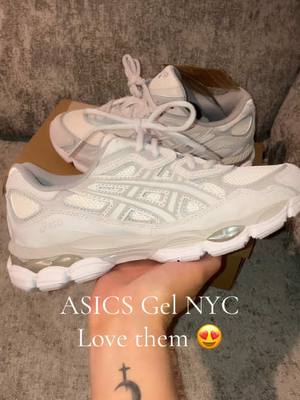 A post by @_._e.m_._ on TikTok caption: Asics Gel NYC #asics love a fresh pair 👟 