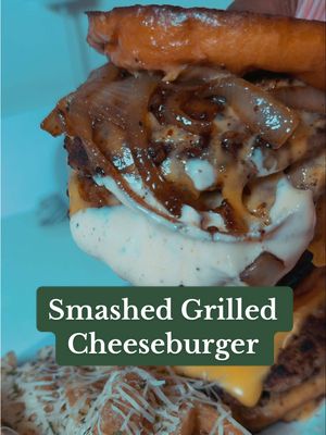 A post by @cookingwcookie on TikTok caption: Lets make a smashed grilled cheeseburger! #grilledcheese #cheeseburger #burger #dinnerrecipes #dinnerinspo #DinnerIdeas #foodietok #foodtiktok #foodies 