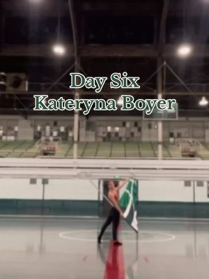 A post by @bostoncrusaders on TikTok caption: Kateryna Boyer from the BACCG brings a little Boston to Michigan State for Day Six! #bostoncrusaders #drumcorps #colorguard #baccg 