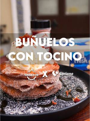 A post by @grileros on TikTok caption: ¡Un rico postre para estas fechas! Buñuelos tocino maple con nieve de vainilla Valley Foods. 👌 Nos fuimos hasta @soriana para comprar los mejores ingredientes y probar la deliciosa nieve de vainilla Valley Foods. Definitivamente, una combinación de sabores que debes probar. ¡Ahora te toca a ti! #agrilearaza 🔥