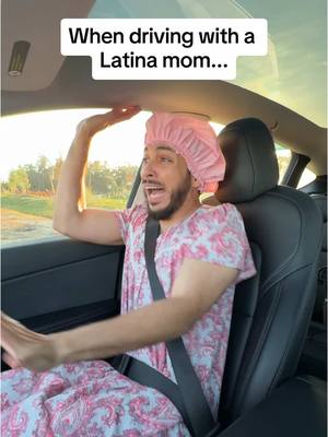 A post by @iamkelperez on TikTok caption: You cant drive with a latina mom in the car 🤣🤦🏻‍♂️ #latinos @Josue Comedy 