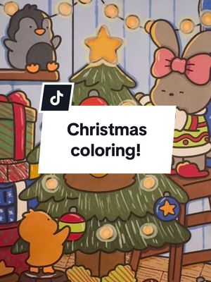 A post by @simswithjackie on TikTok caption: Christmas feels! Had so much fun coloring this one 🥰 #coloring #cocowyo #coloringbook #adultcoloringbook #alcoholmarkers #markers 