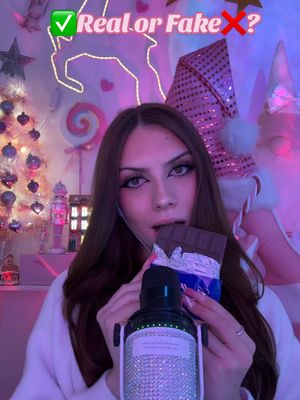 A post by @pavelelenaandreea on TikTok caption: Real or fake?? Credits: @Joyceful Tingles 💗 #asmr #asmrromania #asmrro #asmritalia #liveasmr #fakefood #eatingsounds 