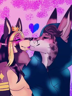 A post by @godzillacious98 on TikTok caption: I love him so much , @TeasMcGee 💜 #drawfurry #furryartwork #furrycouple🥰 #relationshipgoals 