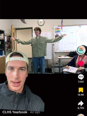 A post by @jtbarnett on TikTok caption: kudos to @CLHS Yearbook #greenscreen 