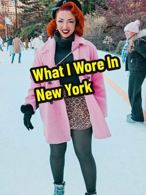 A post by @pinupdollashleymarie on TikTok caption: SoCal to New York! Here are some of the outfits I wore in New York from Dec 5 through Dec 10. Got lucky with some great weather. It was 40-50 degrees that week. Rained one day. I love to go every December. It fills my heart with so much joy! I'm already missing it 💕 #OOTD #newyorkfashion #winterfash#whatiwore#fashiontok #vintage #retro 