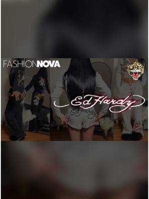 A post by @desxarie on TikTok caption: Ed Hardy Pick Ups From Fashion Nova Video On Youtube Linked in bio🖤🩶 #tryonhaul #fyp #youtube 