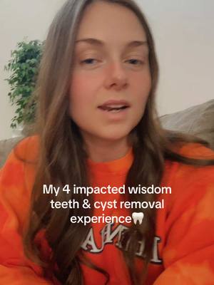 A post by @kenna.kemper on TikTok caption: My wisdom tooth removal was not as bad as I thought it was gonna be, hopefully this eases some worry for some of y’all that are about to get them extracted!!❤️ #Christian #foryoupage #foryou #fypシ #comedy #Love #wisdomteeth #wisdomteethremoval #wisdomteethrecovery #wisdomteethvideo #cyst #cystremoval #surgery #update #wisdomteethextraction #wisdomteethstory #storytime 