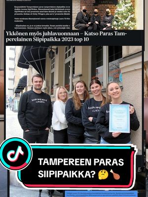 A post by @siipiweikot on TikTok caption: Onko Siipiweikot Tampereen paras siipipaikka? Parhaan tamperelaisen siipipaikan äänestys on nyt käynnissä. Jos haluat käydä äänestämässä niin linkki löytyy meidän profiilista. #siivet #ravintola #tampere #ruoka 